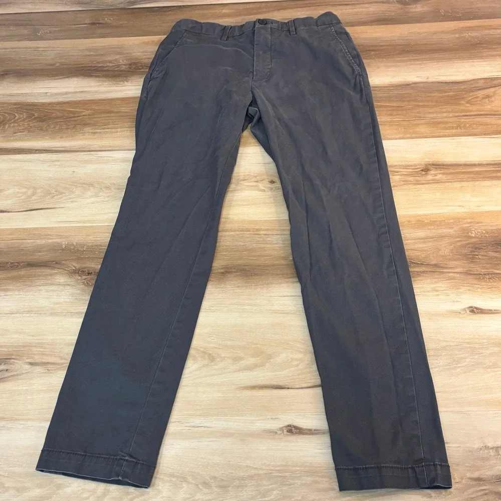 Banana Republic Lived In Chino Pants‎ Mens 30x32 Slim Fit Gray Flat Front